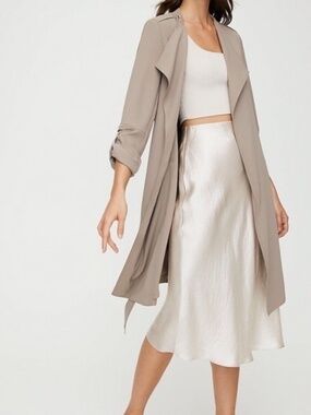 Aritzia | Babaton Trench Coat | Size S | Taupe Lightweight Drape Coat